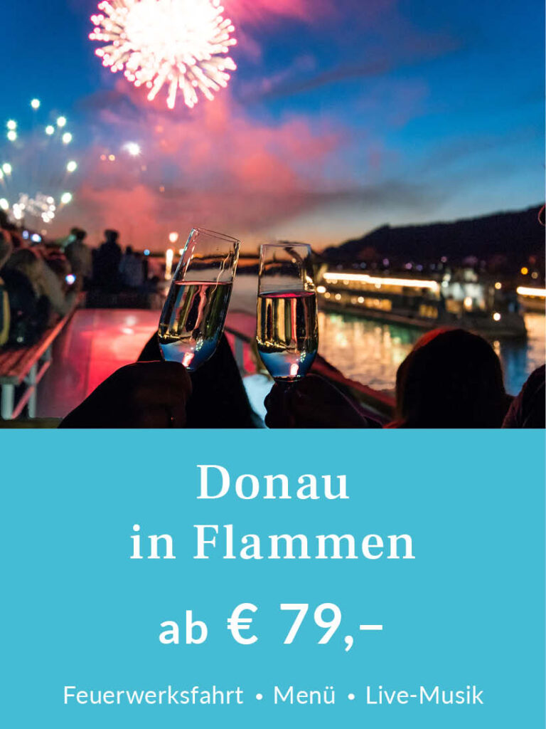 Donau in Flammen ab Linz, Tickets ab 79 Euro pro Person. Für mehr Infos oder eine Buchung bitte hier klicken.