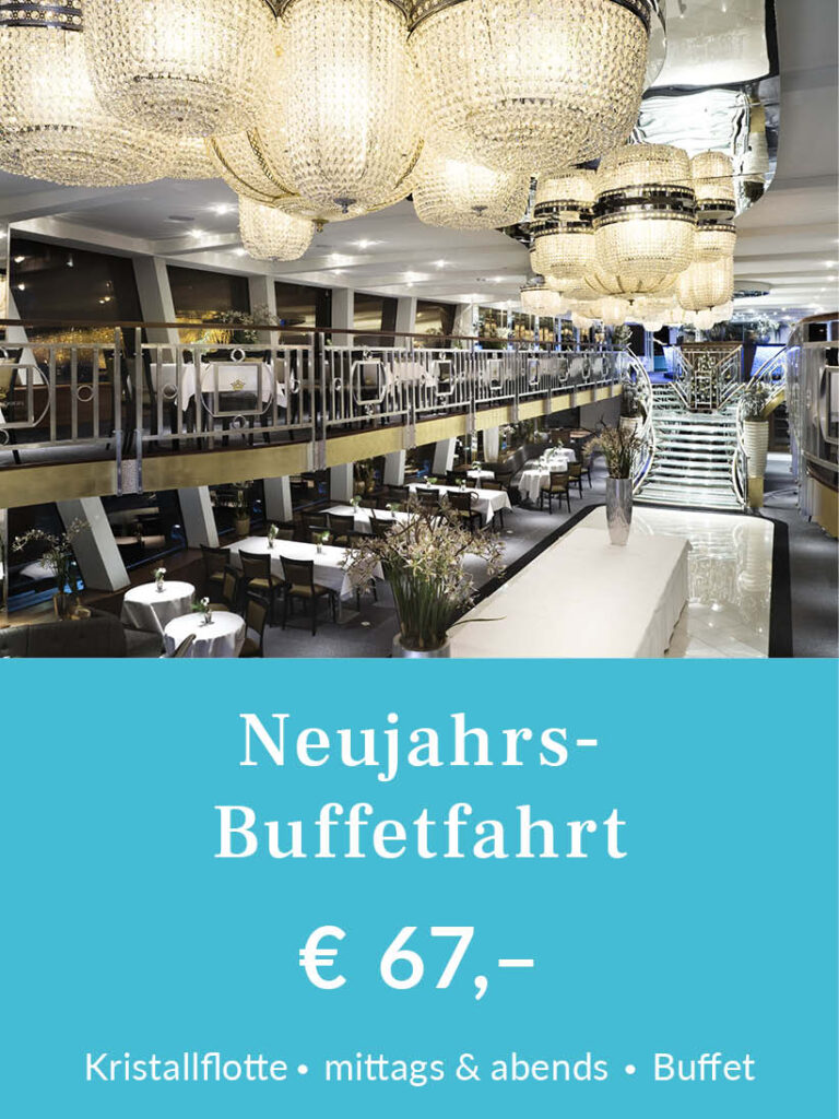 Neujahrsbuffetfahrt mit der Kristallkönigin ab Regensburg. Tickets für 67 Euro pro Person inklusive Buffet. Für mehr Infos oder eine Buchung bitte hier klicken.