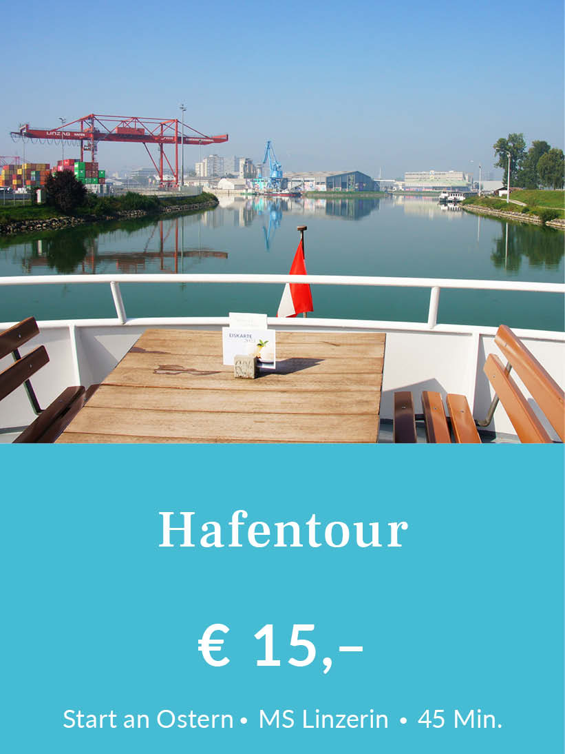 Start an Ostern: Hafentour durch Linz für 15 Euro pro Person. Für mehr Infos oder eine Buchung bitte hier klicken.