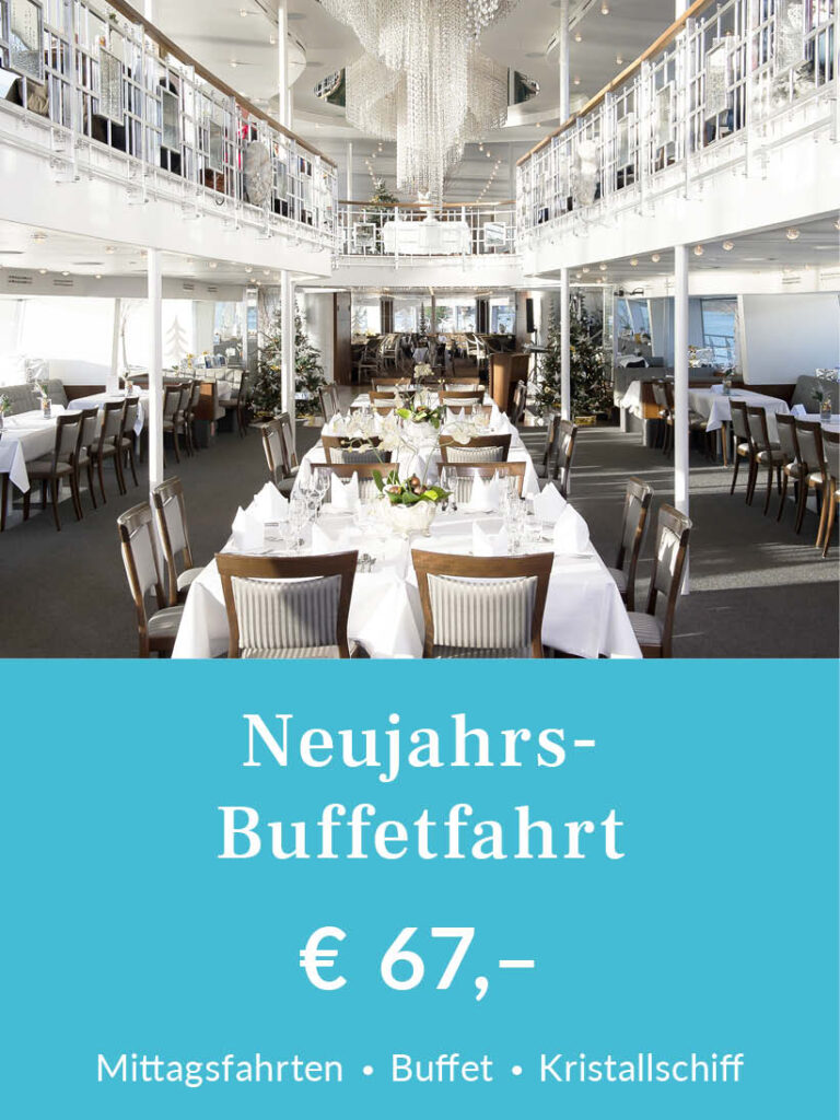 Neujahrs-Buffetfahrt für 67 Euro inklusive Buffet. Für mehr Infos oder eine Buchung bitte hier klicken.