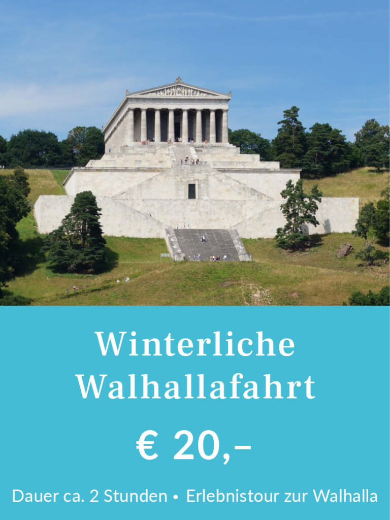 Winterliche Walhallafahrt ab Regensburg für 20 Euro pro Person. Für mehr Infos oder eine Buchung bitte hier klicken.